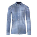 Sky Blue - Front - Raging Bull Mens Gingham Brushed Cotton Long-Sleeved Shirt