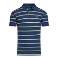 Navy - Front - Raging Bull Mens Triple Stripe Pique Polo Shirt