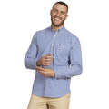 Navy - Side - Raging Bull Mens Gingham Classic Long-Sleeved Shirt