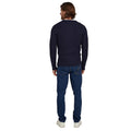 Navy - Back - Raging Bull Mens Chunky Cable Knit Crew Neck Jumper