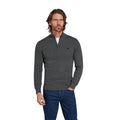 Charcoal - Back - Raging Bull Mens Classic Knitted Cashmere Blend Quarter Zip Jumper