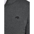 Charcoal - Side - Raging Bull Mens Classic Knitted Cashmere Blend Quarter Zip Jumper