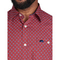 Claret - Side - Raging Bull Mens Daisy Long-Sleeved Shirt