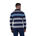 Denim Blue - Back - Raging Bull Mens Uneven Striped Long-Sleeved Rugby Shirt