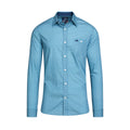 Denim Blue - Front - Raging Bull Mens Diamond Long-Sleeved Shirt