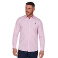 Pink - Side - Raging Bull Mens Classic Striped Long-Sleeved Shirt