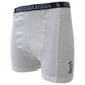 White-Blue - Front - Kookaburra Boys Integral Pouch Jock Shorts