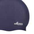 Navy - Back - SwimTech Unisex Adult Silicone Swim Cap