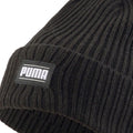 Puma Black - Side - Puma Unisex Adult Ribbed Cuff Classic Beanie