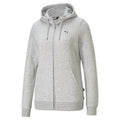 Grey - Front - Puma Womens-Ladies Logo Full Zip Hoodie