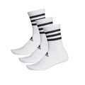 White - Front - Adidas Unisex Adult Crew Socks (Pack of 3)