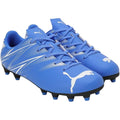 Blue-White - Front - Puma Childrens-Kids Attacanto Turf Training Football Boots