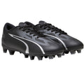 Black-Silver - Front - Puma Childrens-Kids Ultra Play Football Boots