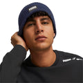 Navy - Side - Puma Classic Ribbed Beanie