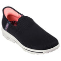 Black-White - Front - Skechers Womens-Ladies Go Walk Travel Slip-on Trainers