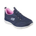 Navy-Pink - Front - Skechers Womens-Ladies Summit Geometric Trainers