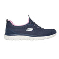 Navy-Pink - Side - Skechers Womens-Ladies Summit Geometric Trainers