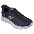 Navy-White-Lime - Front - Skechers Mens Go Walk Flex Slip-In Trainers