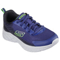 Navy-Black-Lime - Front - Skechers Boys Microspec II Vovrix Trainers