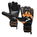 Black-Fluorescent Orange-White - Front - Precision Childrens-Kids Fusion X Roll Finger Protect Roll Finger Goalkeeper Gloves