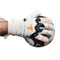 White-Fluorescent Orange-Black - Side - Precision Childrens-Kids Fusion X Negative Replica Goalkeeper Gloves