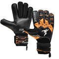 Black-Fluorescent Orange-White - Front - Precision Unisex Adult Fusion X Roll Finger Protect Goalkeeper Gloves