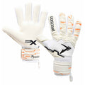 White-Fluorescent Orange-Black - Front - Precision Childrens-Kids Fusion X Pro Negative Contact Duo Grip Goalkeeper Gloves