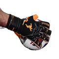 Black-Fluorescent Orange - Back - Precision Unisex Adult Fusion X Pro Surround Quartz Goalkeeper Gloves