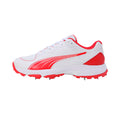 White-Red - Side - Puma Mens Spiked Cricket Shoes