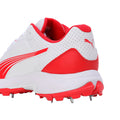 White-Red - Close up - Puma Mens Spiked Cricket Shoes