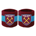 Maroon-Blue-Yellow - Front - West Ham United FC Cotton Elasticated Wristband (Pack of 2)