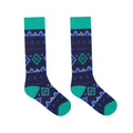 Vivid Green-Moonlight Denim - Side - Dare 2B Childrens-Kids Fair Isle Ski Socks