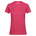 Flamingo Pink - Front - Regatta Womens-Ladies Fingal V Neck T-Shirt