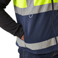 Yellow-Navy - Pack Shot - Regatta Mens Pro Full Zip Hi-Vis Vest