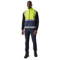 Yellow-Navy - Close up - Regatta Mens Pro Full Zip Hi-Vis Vest