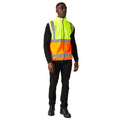 Yellow-Orange - Close up - Regatta Mens Pro Full Zip Hi-Vis Vest