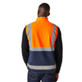 Orange-Navy - Back - Regatta Mens Pro Full Zip Hi-Vis Vest