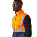 Orange-Navy - Side - Regatta Mens Pro Full Zip Hi-Vis Vest