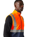 Orange-Navy - Lifestyle - Regatta Mens Pro Full Zip Hi-Vis Vest