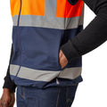 Orange-Navy - Pack Shot - Regatta Mens Pro Full Zip Hi-Vis Vest