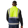 Yellow-Navy - Back - Regatta Mens Pro Full Zip Hi-Vis Vest