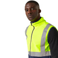 Yellow-Navy - Side - Regatta Mens Pro Full Zip Hi-Vis Vest