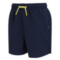 Navy - Side - Regatta Childrens-Kids Skander III Plain Swim Shorts