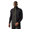 Black-Lime Green - Front - Regatta Mens Navigate Softshell 2 Layer Body Warmer