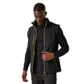 Black-Lime Green - Side - Regatta Mens Navigate Softshell 2 Layer Body Warmer