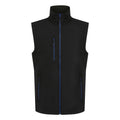 Black-New Royal - Front - Regatta Mens Navigate Softshell 2 Layer Body Warmer