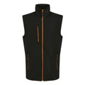 Black-Orange Pop - Front - Regatta Mens Navigate Softshell 2 Layer Body Warmer