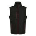 Black-Classic Red - Front - Regatta Mens Navigate Softshell 2 Layer Body Warmer