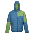 Moroccan Blue-Piquant Green - Front - Regatta Mens Hillpack II Colour Block Padded Jacket