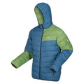 Moroccan Blue-Piquant Green - Side - Regatta Mens Hillpack II Colour Block Padded Jacket